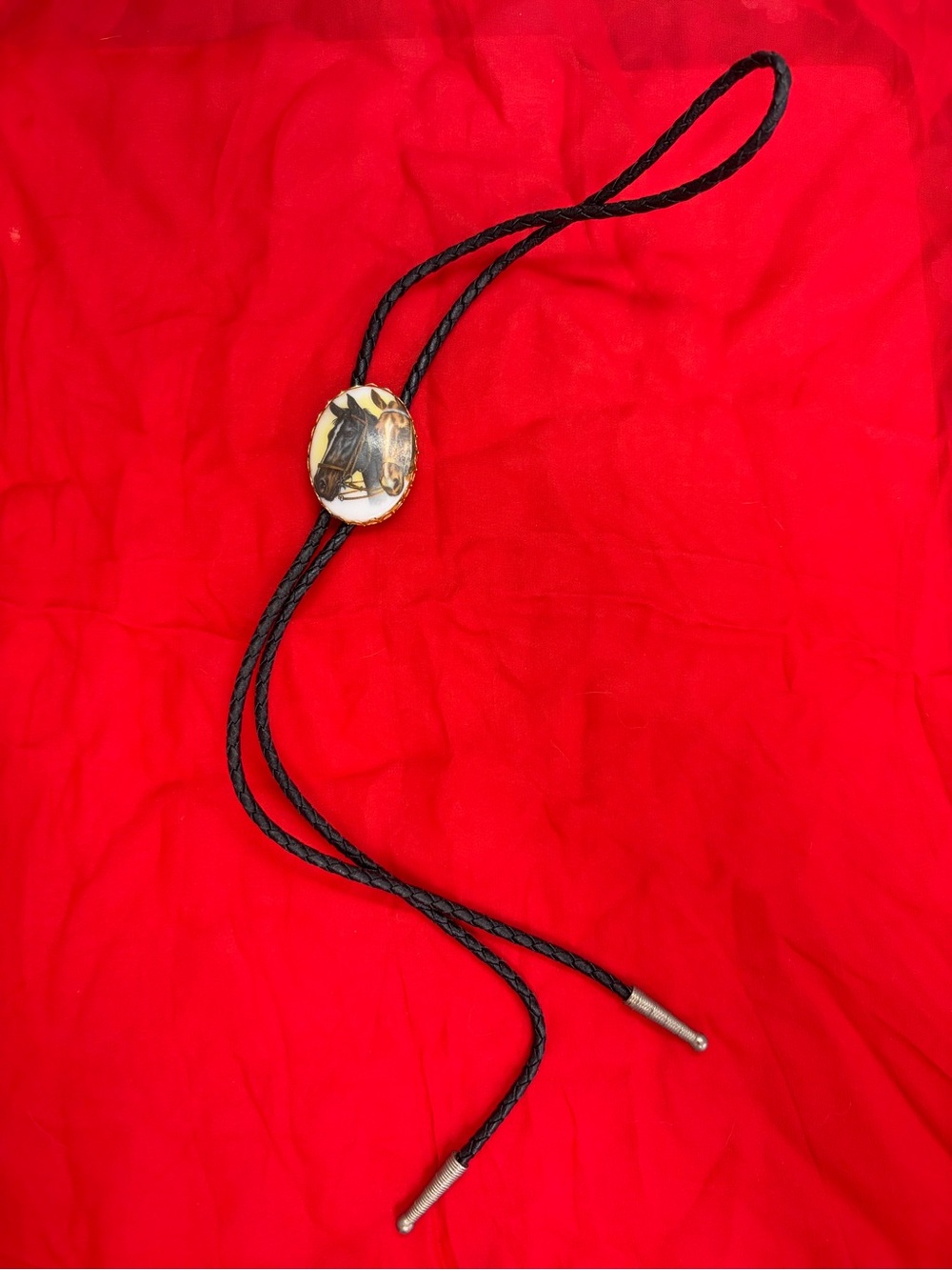 My Faithful Horse cameo style Bolo Tie - Picture 2 of 4